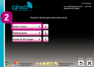 Etape 2 : Utiliser un free pass dans un distributeur de titres Ginko