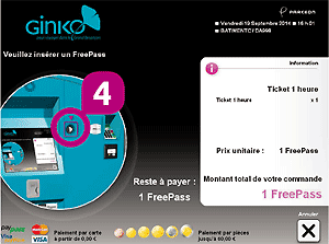 Etape 4 : Utiliser un free pass dans un distributeur de titres Ginko